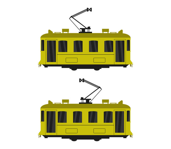 трамвайная иллюстрация на белом фоне
