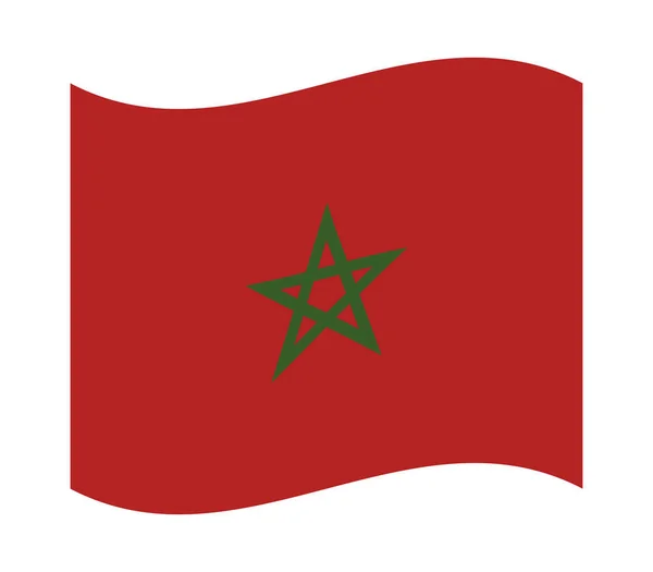 Morocco Flagga Vit Bakgrund — Stock vektor