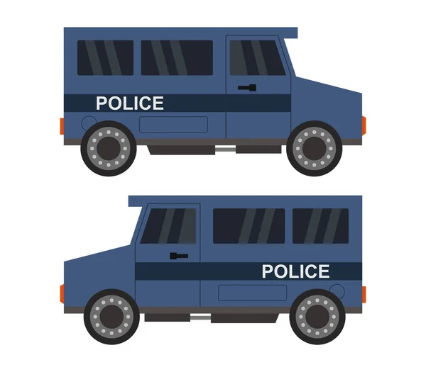 Van Policía Sobre Fondo Blanco — Vector de stock