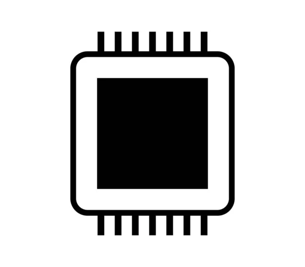 Mikrochip Ikon Fehér Alapon — Stock Vector