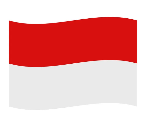 白地にインドネシアの国旗 — ストックベクタ
