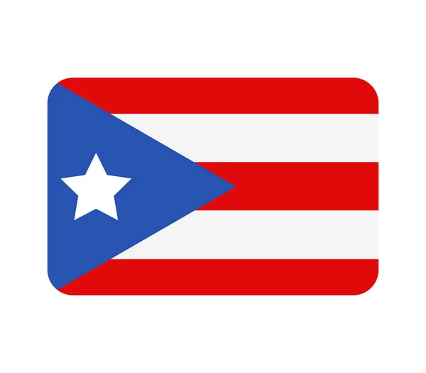 プエルトリコの国旗白を背景に — ストックベクタ