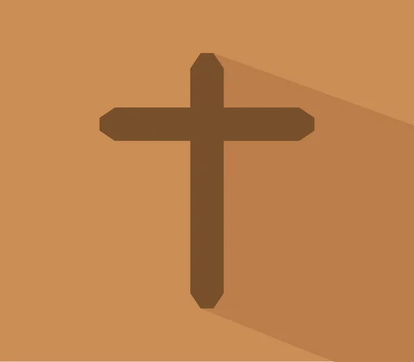 Religiös Kors Ikon Vit Bakgrund — Stock vektor