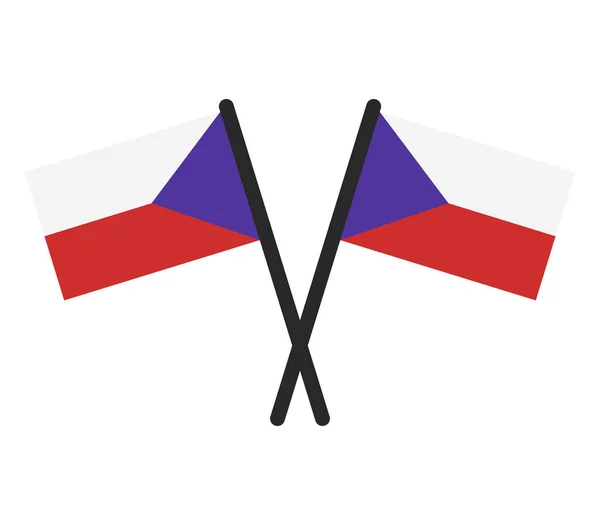 チェコ共和国の国旗です 白い背景のベクトル図 — ストックベクタ
