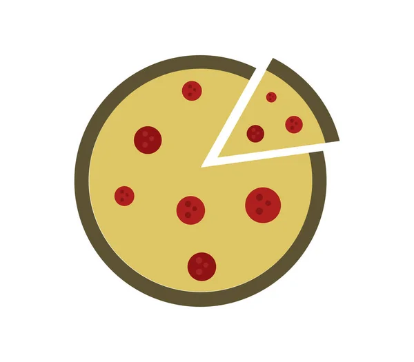 Pizza Icoon Een Witte Achtergrond — Stockvector