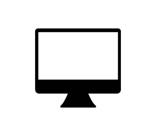 Computer Monitor Plat Pictogram Witte Achtergrond Vector Illustratie — Stockvector