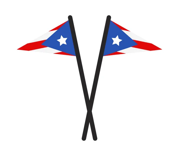 Flagi Puerto Rico Białym Tle — Wektor stockowy