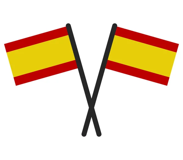 Spain Flags White Background — Stock Vector