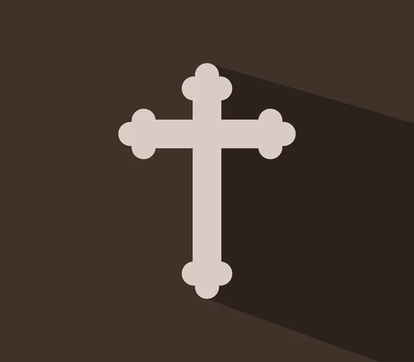 Religious Cross Icon White Background — Stock Vector