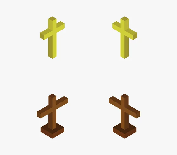Religiöses Kreuz Auf Weißem Hintergrund — Stockvektor