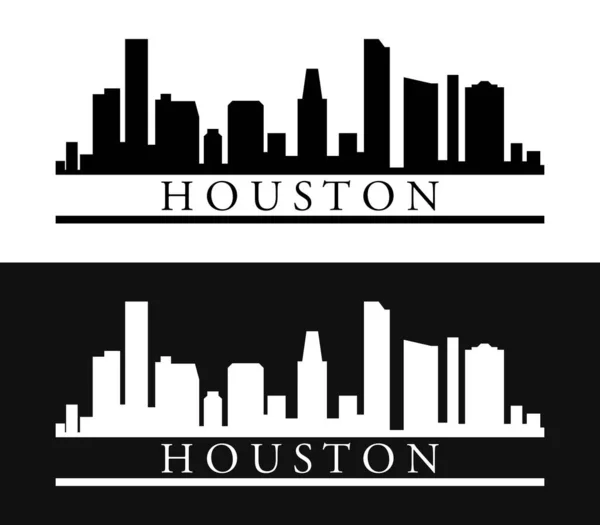 Houston Panorama Białym Tle — Wektor stockowy