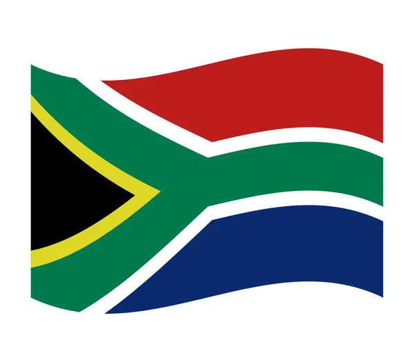 Bandera Sudáfrica Sobre Fondo Blanco — Vector de stock