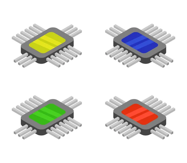 Mikrochip Symbol Auf Weißem Hintergrund — Stockvektor