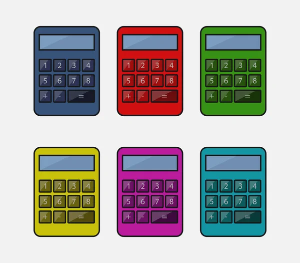 Ikon Kalkulator Pada Latar Belakang Putih - Stok Vektor