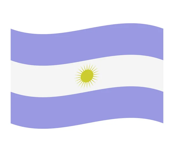 Bandera Argentina Sobre Fondo Blanco — Vector de stock