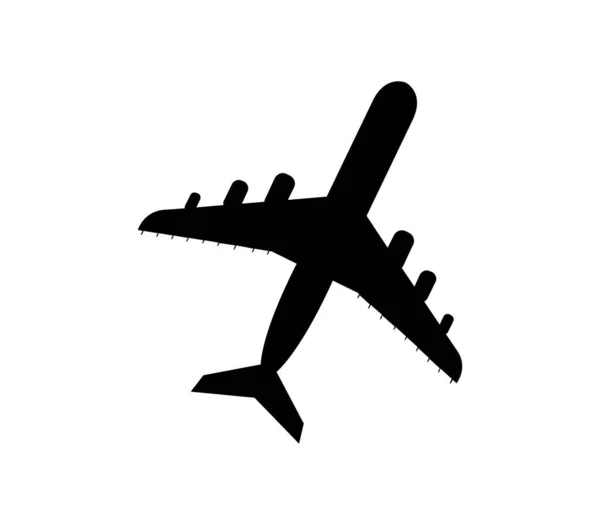 Vliegtuig Plat Pictogram Witte Achtergrond Vector Illustratie — Stockvector