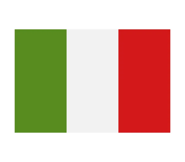 Olasz Zászló Fehér Háttér — Stock Vector