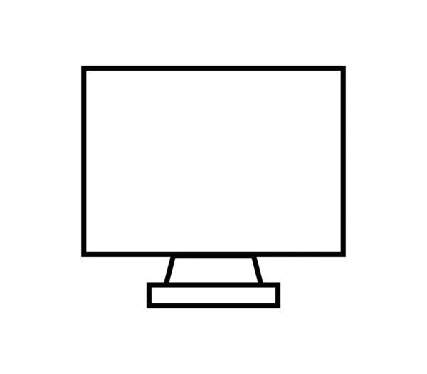 白色背景上的计算机监视图标 — 图库矢量图片