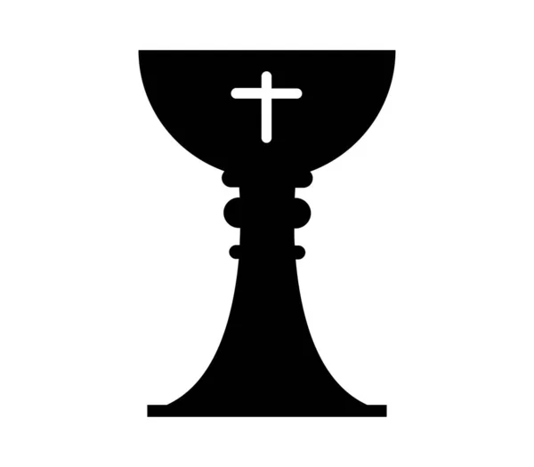 白色背景上的矢量显示的基督教杯图标 — 图库矢量图片