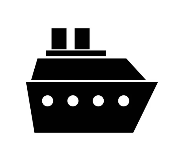 Значок Корабля Белом Фоне — стоковый вектор