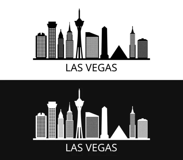 Skyline Las Vegas Witte Achtergrond — Stockvector