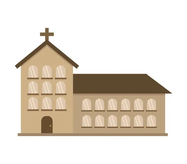 Икона Церкви Белом Фоне — стоковый вектор