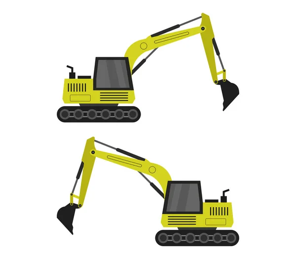 Екскаватор Ілюстрація Білому Тлі — стоковий вектор
