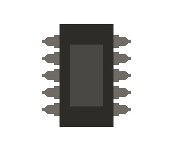 Microchip Ikon Vit Bakgrund — Stock vektor