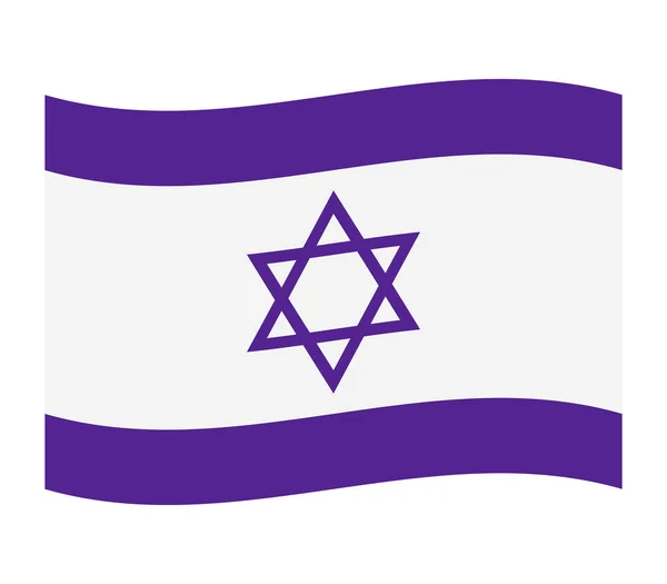 Drapeau Israël Sur Fond Blanc — Image vectorielle