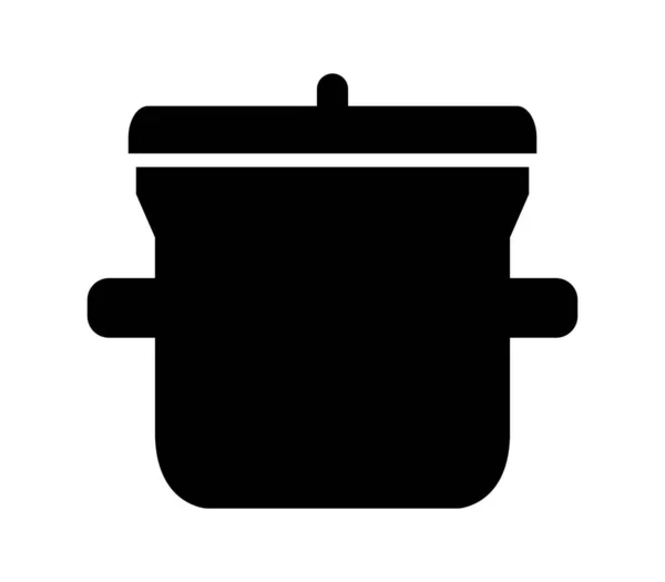 Cooking Pot Icon White Background Vector Illustration — Stock Vector