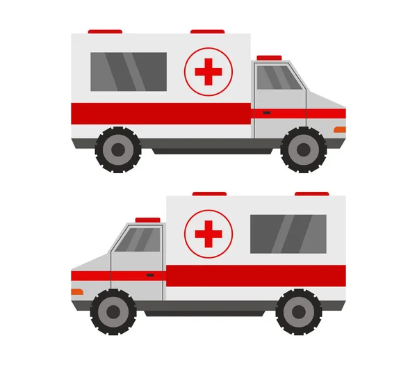 Plochá Ikona Ambulancí Vektorová Ilustrace — Stockový vektor