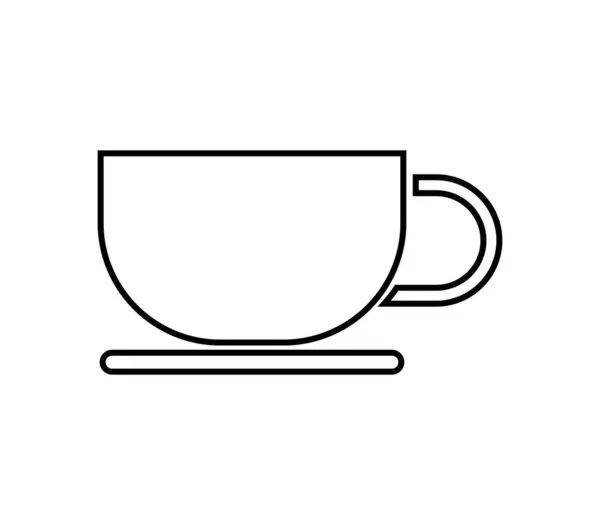 Ícone Xícara Café Fundo Branco —  Vetores de Stock