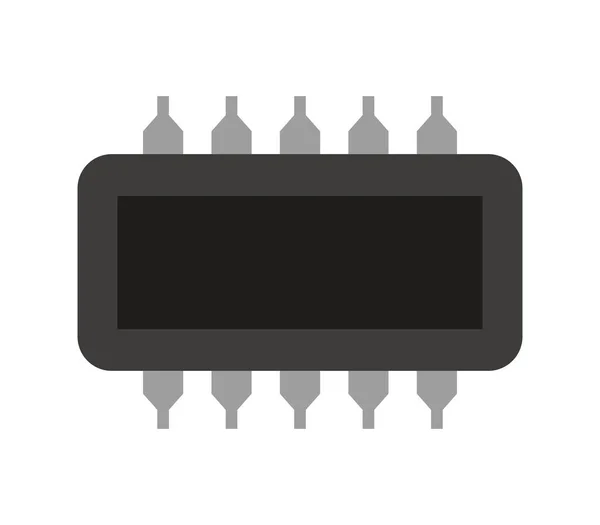 Mikrochip Ikon Fehér Alapon — Stock Vector