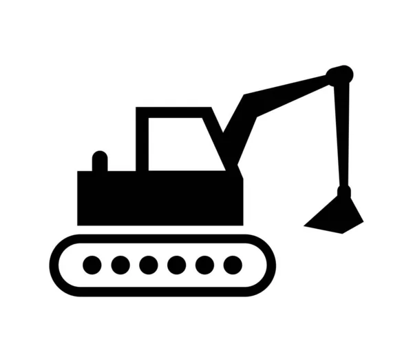 Excavator Icon Illustrated Vector White Background — Stock vektor