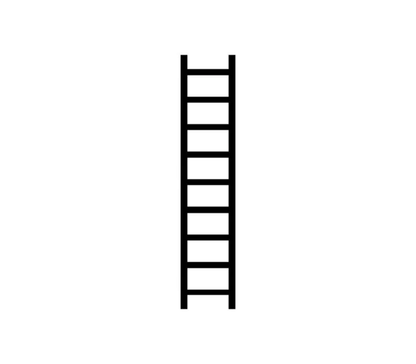 Ladder Pictogram Geïllustreerd Vector Witte Achtergrond — Stockvector