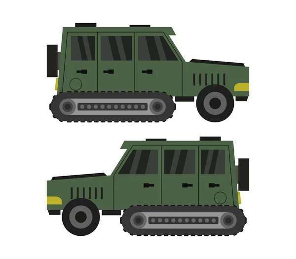 Tanque Militar Sobre Fondo Blanco — Vector de stock