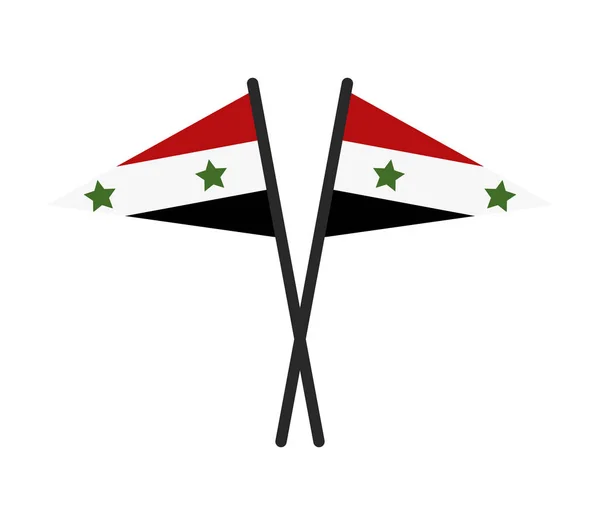 Syrien Flaggen Auf Weißem Hintergrund — Stockvektor