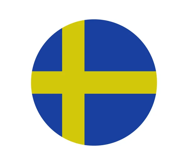 Sweden Flag White Background — Stock Vector