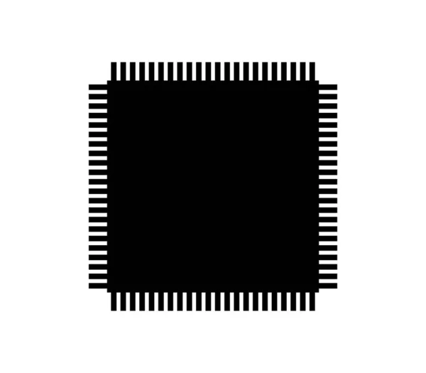 Ikona Mikročipu Bílém Pozadí — Stockový vektor