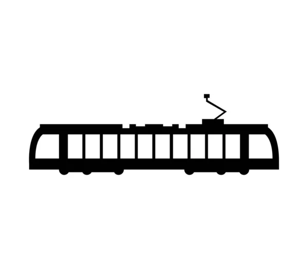 Tram Icon Illustrated Vector White Background — Διανυσματικό Αρχείο