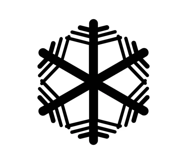 Schneeflockensymbol Vektor Auf Weißem Hintergrund Dargestellt — Stockvektor