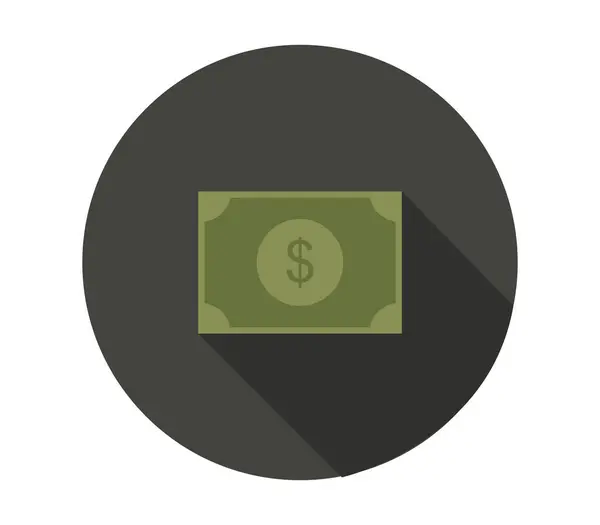 Dólar Icono Sobre Fondo Blanco — Vector de stock