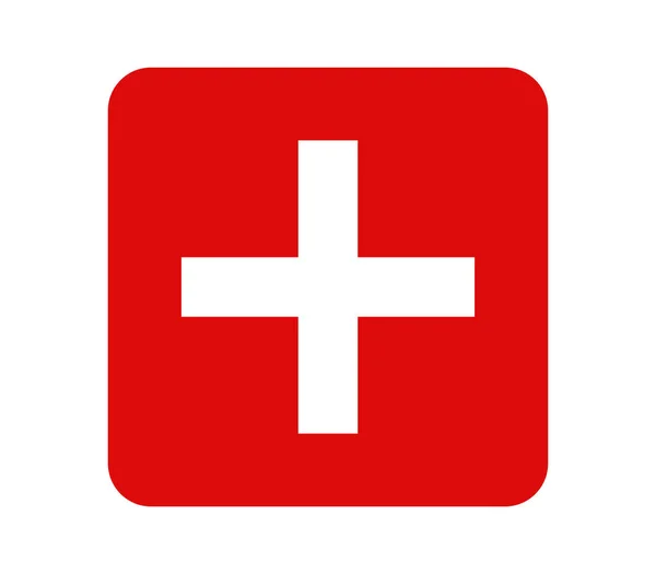 Schweizer Flagge Auf Weißem Hintergrund — Stockvektor