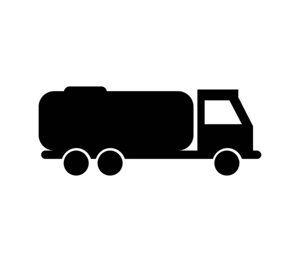 Icona Del Camion Con Cisterna Illustrata Vettore Sfondo Bianco — Vettoriale Stock