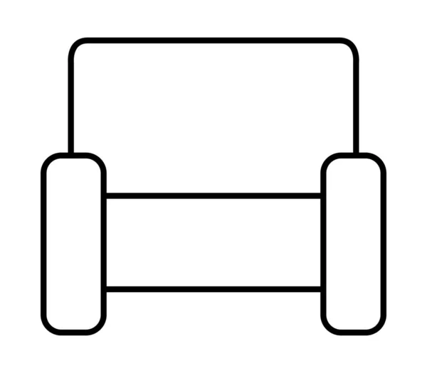 Stoel Pictogram Witte Achtergrond — Stockvector