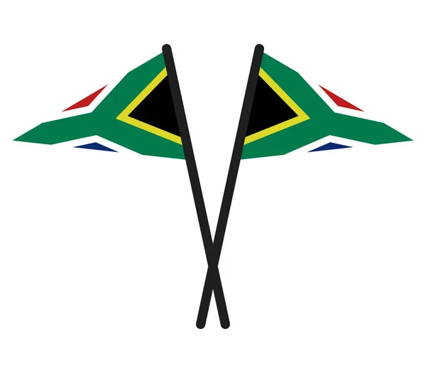 Sydafrika Flaggor Vit Bakgrund — Stock vektor