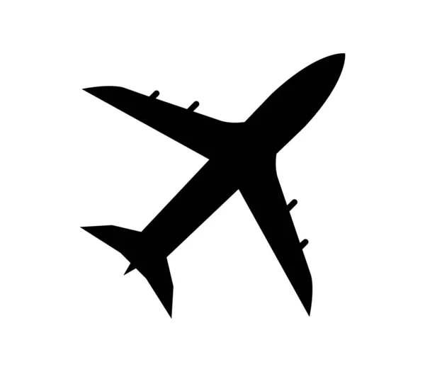 Icono Plano Avión Sobre Fondo Blanco Ilustración Vectorial — Archivo Imágenes Vectoriales