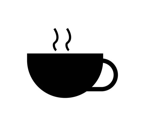 Koffiecup Pictogram Witte Achtergrond — Stockvector