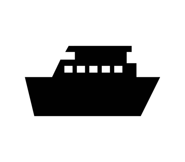 Beyaz Arkaplanda Vektör Ile Resimlenmiş Gemi Simgesi — Stok Vektör