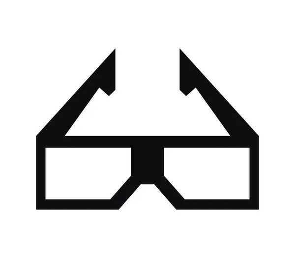 Icône Lunettes Cinéma Sur Fond Blanc — Image vectorielle